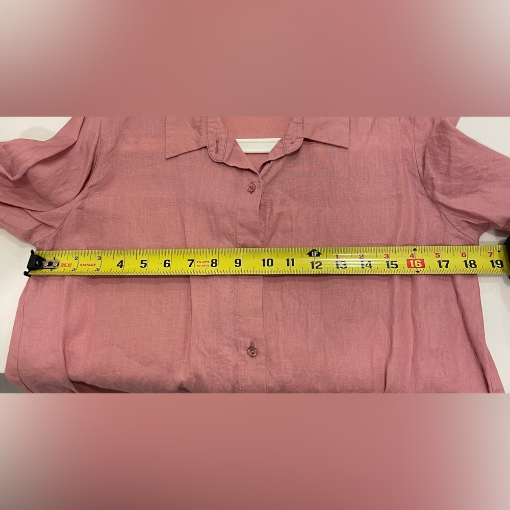 Eileen Fisher Organic Linen Pink Blouse - Picture 4 of 5